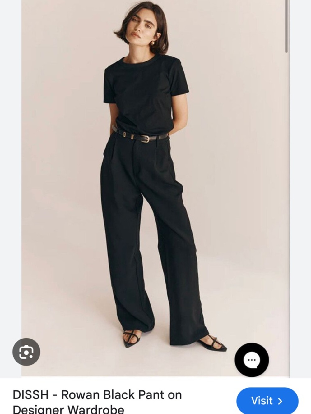 DISSH Black High-Rise Wide-Leg Trousers